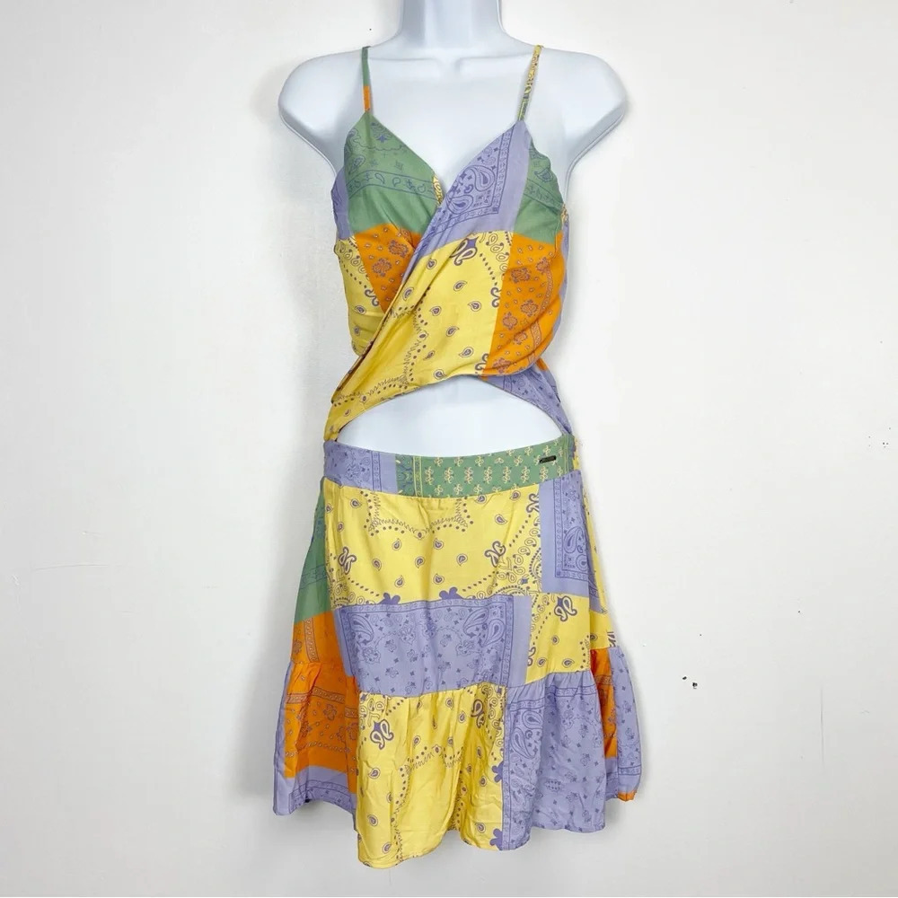 NEW Maaji Bandana Florentina Dress Womens Size Large Cut Out Multicolor NWOT